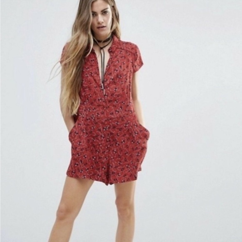 FREE PEOPLE Playsuit Dress Romper Short Sleeve